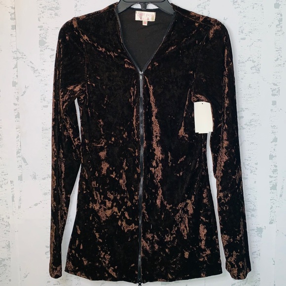 NEW Petit Pois Velour Zip Front Jacket - Picture 3 of 5